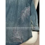 Chanel 2025C Spring/Summer Collection 🌈 Couture Feather-Embellished Denim Shirt - Ombré Crystal Wash & 3D Plume Detailing 🪶 - Image 9