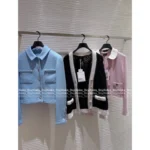 Chanel 2025B Fall/Winter Collection 🩵 Notch Collar Tweed Blazer - Cropped Woven Jacket with Patch Pockets - Image 21