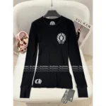 CHROME HEARTS 2025 Early Fall Collection  Back Print Flag Tee - Ribbed Long Sleeve Cotton Shirt - Image 8