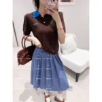 miumiu 2025SS Spring/Summer Collection 🤎 "Good Girl Nerd Core Set" - Maillard Tone Coordinated Knit & Pleated Skirt - Image 8