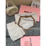 miumiu 25SS Spring/Summer Collection 🔎 Yoona Jang Inspired Denim Set - Letter Logo Jacket / Tube Top / High-Waist Shorts - Image 15