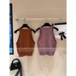 Chanel 25A Haute Atelier Collection 💎 Crystal Strap Wool Vest - Sleeveless V-Neck Knit Top - Image 7
