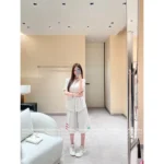 Chanel Vintage Floral Print Set 🌷 Pussy-Bow Blouse & Embroidered Shorts - Notch Collar w/ Letter Logo - Image 8