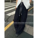 RALPH LAUREN 2025 Spring/Summer Collection 🩵 Classic Embroidered Logo Drawstring Pants - Vertical Stripe Relaxed Trousers - Image 10