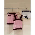 Chanel 2025S Spring/Summer Runway Collection ♥️ Keep Piece - Floral Brooch Color-Block Vest Set (100% Wool) - Image 15