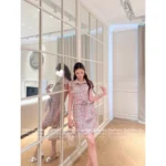 Louis Vuitton 2025SS Spring/Summer Collection 🌷 Colorful Clover Print Shirt Dress - Adjustable Belt & Signature Logo - Image 15