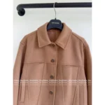 Louis Vuitton 2025SS Early Fall Collection 🤎 Khaki Wool Blend Coat Dress - Runway-Inspired Tweed Outerwear - Image 13