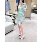 Hermes 2025 Early Fall Collection 🔒 Belted Shirt Dress - Notch Collar w/ Lock Print Logo & Adjustable Waist - Image 3