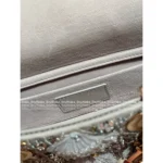 Dior 2025 Early Spring Limited Edition - D-Joy Satin Embroidered Lace Handbag - Grey Pearl Horizontal Tote - Image 5