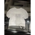 Chanel Dust Bag Packaging 🤍 2025S Early Spring Collection - "French Court Style" Vintage Crochet Lace Bubble Sleeve Blouse - Image 2