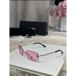Chanel Jennie style Y2K Vintage Retro 💙 Metal Logo Square-Round Frame Translucent Sunglasses 🕶️ Ultra Flattering & Gift Box Packaging - Image 4