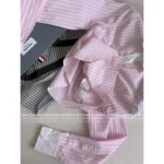THOM BROWNE 2025 Spring/Summer Collection 🎀 Pink Vertical Striped Shirt - Korean Instagram Style & Preppy Aesthetic - Image 15