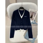 ANNANDELMAN 2025 Early Fall Two-in-One Cardigan 🆕 V-Neck Logo Wool Blend Knit Open Front - Image 7