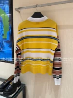 Celine 2025SS Spring/Summer Collection 🍋 American Retro "Spicy Girl" Top - Color-Block Oversized Shirt with Embroidered Logo - Image 4