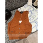 Chanel 25A Haute Atelier Collection 💎 Crystal Strap Wool Vest - Sleeveless V-Neck Knit Top - Image 6
