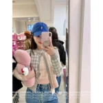 THOM BROWNE 2025SS Spring/Summer Collection 👧 Grey-Pink Plaid Knit Set - Round Neck Vest/Cardigan - Image 21
