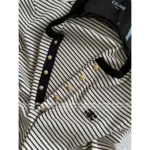 Celine 2025SS Early Fall Collection 🔍 Black & White Contrast Knit Top - Slim-Fit Round Neck w/ Metal Logo Buttons - Image 2