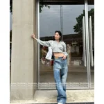 MAISON MARGIELA 2025SS Spring/Summer Collection 👖 MM6 Heavy Enzyme Wash Jeans - Reverse Pocket High-Waisted Wide-Leg Pants - Image 2