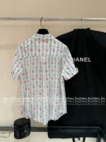 Chanel Vintage Floral Print Set 🌷 Pussy-Bow Blouse & Embroidered Shorts - Notch Collar w/ Letter Logo - Image 7