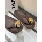 Loewe 2025/Foam Pebble Collection 🐻 Cloud Comfort Slides - Metallic Accent Platform Flip-Flops - Image 4