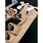 Chanel 2025M CoCo Beach Resort Collection 🖤 Crystal Logo Platform Sandals - Adjustable Straps & Beach-Ready Sole - Image 8