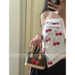 2025 Collaboration TM Nano Alma Collection 🍒 Cherry Print Leather Handbag - Full Series of Mini Totes 👜 - Image 14