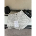Chanel 2025M CoCo Beach Resort Collection 💗 Print Logo High-Waisted Denim Shorts - Slimming Cut w/ Pockets - Image 16