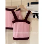 Chanel 2025S Spring/Summer Runway Collection ♥️ Keep Piece - Floral Brooch Color-Block Vest Set (100% Wool) - Image 14