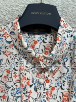 Louis Vuitton 2025SS Spring/Summer Collection 🌷 Colorful Clover Print Shirt Dress - Adjustable Belt & Signature Logo - Image 14