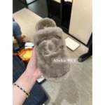 Chanel 2025 Fall/Winter Collection 🦙 Plush Big Logo Slippers - Extra-Thick Wool & Chunky Platform Sole - Image 15
