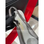 Chanel 2025P Early Spring Collection 🆕 Classic Color-Block Round-Toe Pumps - Crystal Logo & Chunky Heel (Full-Grain Calfskin Lambskin Lining) - Image 5