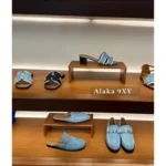 Hermes 2025 Early Spring Collection 🍊 H+ Heavy Denim Slide-Ons - Flat Comfort Loafers w/ Signature H Logo (Kelly Style) - Image 16