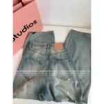 ACNE STUDIOS Must-Have Hot Girl Jeans 👖 Celebrity Outfit - Ombre Wash Distressed Paint-Splatter Wide-Leg Denim - Image 7