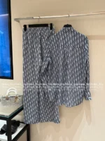 Dior 2025SS Spring/Summer Collection 🆕 Jacquard Logo Sheer Shirt Set - Notch Collar Sun Protection Top & Relaxed Pants - Image 10