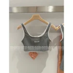 miumiu 25SS Spring/Summer Collection 🩶 Layering Essential Top - Stretchy Knit Camisole w/ Petal Hem - Image 12