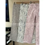 Chanel 2025M CocoBeach Resort Collection 🔎 High-Waisted Wide-Leg Jeans - Slimming Straight Cut w/ Printed Logo - Image 15