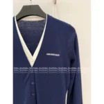 ANNANDELMAN 2025 Early Fall Two-in-One Cardigan 🆕 V-Neck Logo Wool Blend Knit Open Front - Image 6