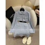 Chanel 25B FW Artisan Lace Cardigan Set 🩵 Hand-Embroidered Knit & Skirt with Silk Lining** - Image 4