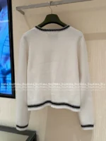 Gucci 2025 Early Spring Collection 🎓 Preppy Color-Block Cardigan - Metallic Button Pocket Logo Round Neck Knit - Image 10