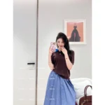 miumiu 2025SS Spring/Summer Collection 🤎 "Good Girl Nerd Core Set" - Maillard Tone Coordinated Knit & Pleated Skirt - Image 6