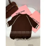 miumiu 2025SS Spring/Summer Collection 🤎 Polo Collar Knit Tee - Wool-Tencel Blend with Jacquard Logo - Image 3