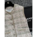 Chanel 25A Early Fall Collection 💛 Haute Atelier Waistcoat - Gold-Thread Woven Tweed Vest w/ Crystal Buttons - Image 18