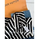 Louis Vuitton 2025SS Early Fall Collection 🔍 Jacquard Logo Stripe Tee - Round Neck Short Sleeve Knit Top - Image 6