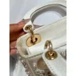 Dior Personal Collection~ Socialite's Treasured Piece ⭐️ 2025 Limited Edition Silk Satin Embroidered Beaded Snowflake Lady Dior Bag - Gift Box Packaging - Image 6