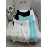 Dior 2025 Early Spring Collection 🐝 100% Kashmir Cashmere Knit Set - Bee Embroidered Cardigan & Vest Top - Image 3