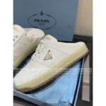 Prada Lazy Girl’s Favorite! 2025S New △ Triangle Logo Genuine Leather / Metallic Accent Lace-Up Mules for Women - Image 5