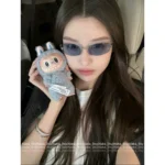 Chanel Jennie style Y2K Vintage Retro 💙 Metal Logo Square-Round Frame Translucent Sunglasses 🕶️ Ultra Flattering & Gift Box Packaging - Image 2