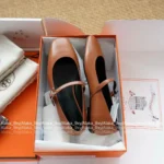 Hermes Classic Versatile "Old Money" Jane Ballet Flats 🐎 - Goatskin Mary Janes (Timeless Design) - Image 4