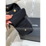 Chanel Jennie's Private Style 🖤 2025SS Early Spring Heavy Denim Tote Bag - Detachable Metal Chain ⛓️ & Drawstring Design*30*15cm💲370 - Image 10