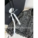Chanel 25B Fall/Winter Collection 🔍 Artisan Lace-Knit Set - Hand-Embroidered Cardigan & Skirt with Silk Lining - Image 6